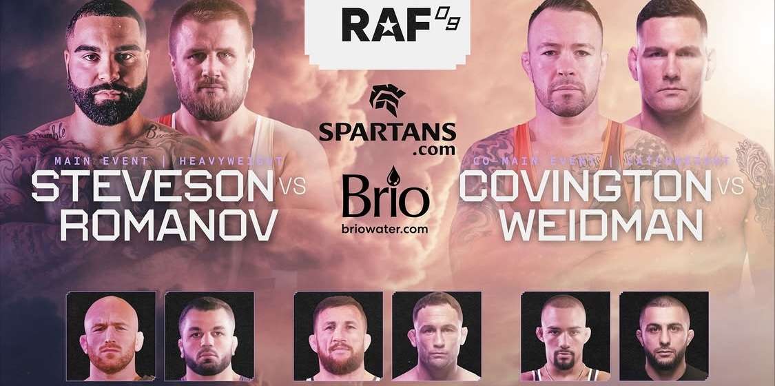 RAF 9 Results: Gable Steveson vs Romanov, Covington vs Weidman