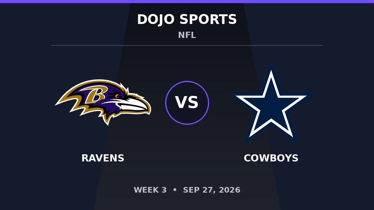 Baltimore Ravens vs Dallas Cowboys NFL matchup